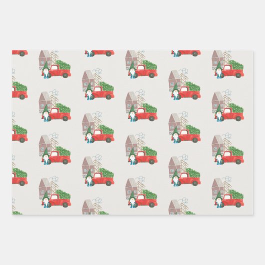 Niedliches Weihnachtsgrün-Set 3 Geschenkpapier Set (Vorderseite 2)