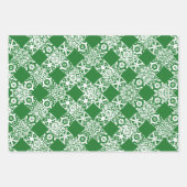 Niedliches Weihnachtsgrün und Weiß Geschenkpapier Set (Vorderseite 3)