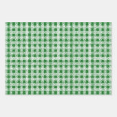 Niedliches Weihnachtsgrün und Weiß Geschenkpapier Set (Vorderseite)