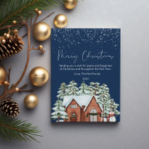 Niedliches Weihnachtshaus und Schneeflocke