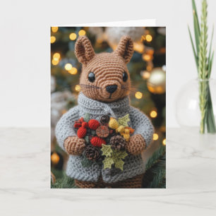 Niedliches Weihnachtshörnchen Feiertagskarte