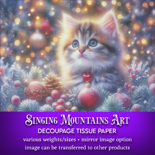 Niedliches Weihnachtskastendekoupage Seidenpapier