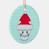 Niedliches Weihnachtskätzchen in der Weihnachtsman Keramikornament (Rechts)