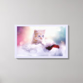 Niedliches Weihnachtskätzchen Leinwanddruck (Vorderseite)