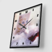 Niedliches Weihnachtskätzchen Quadratische Wanduhr (Winkel)
