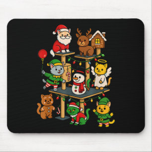 Niedliches Weihnachtskatzenbaum Weihnachtsbaum-Des Mousepad