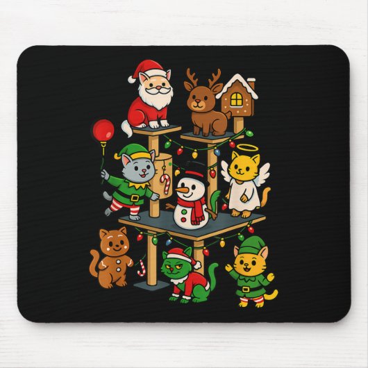 Niedliches Weihnachtskatzenbaum Weihnachtsbaum-Des Mousepad (Vorne)