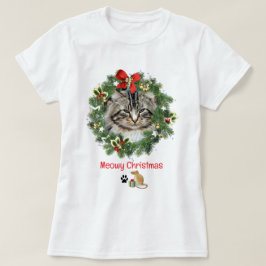 Niedliches Weihnachtskatzenfeuer T-Shirt