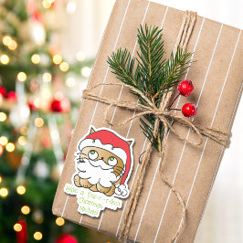 Niedliches Weihnachtskatzenjammer Cartoon Sonniges Aufkleber