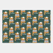 Niedliches Weihnachtskatzenmuster Geschenkpapier Set (Vorderseite 2)