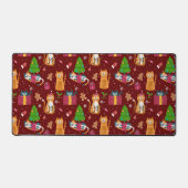 Niedliches Weihnachtskatzenmuster Schreibtischunterlage (Vorderseite)