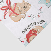 Niedliches Weihnachtskatzenmuster Seidenpapier (Detail)