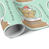 Niedliches Weihnachtskatzenpapier Geschenkpapier (Rolleneckpunkt)