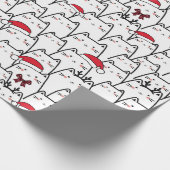 Niedliches Weihnachtskatzenpapier Geschenkpapier (Ecke)