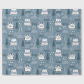 Niedliches Weihnachtskatzenpapier Geschenkpapier (Flach)