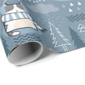 Niedliches Weihnachtskatzenpapier Geschenkpapier (Rolleneckpunkt)