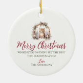 Niedliches Weihnachtskatzentier Keramik Ornament (Hinten)