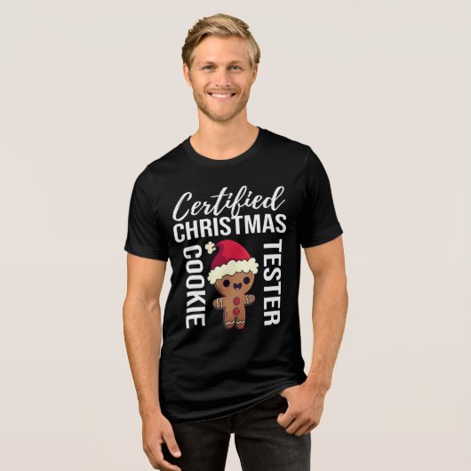 Niedliches Weihnachtskochtopf Tester Gingerbread M Tri-Blend Shirt (Vorderseite voll)