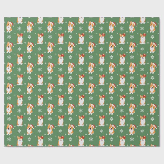 Niedliches Weihnachtskorgi-Wrapping-Papier Geschenkpapier (Flach)
