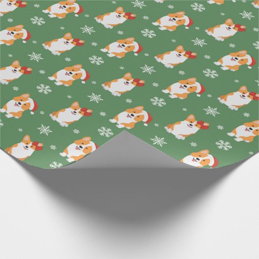Niedliches Weihnachtskorgi-Wrapping-Papier Geschenkpapier (Ecke)