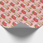 Niedliches Weihnachtskorgi-Wrapping-Papier Geschenkpapier (Ecke)