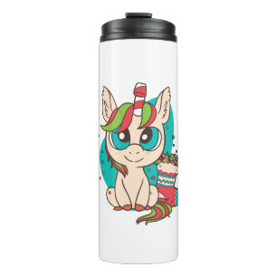 Niedliches Weihnachtskostgeschenk für Pony Lover Thermosbecher