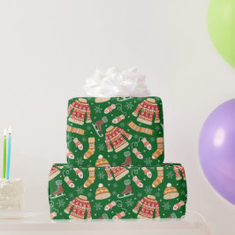 Niedliches Weihnachtskraut Wintergrün Geschenkpapier