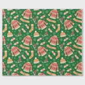 Niedliches Weihnachtskraut Wintergrün Geschenkpapier (Flach)