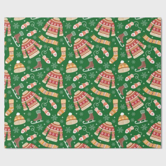 Niedliches Weihnachtskraut Wintergrün Geschenkpapier (Flach)