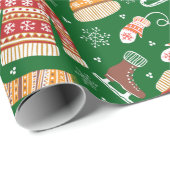 Niedliches Weihnachtskraut Wintergrün Geschenkpapier (Rolleneckpunkt)