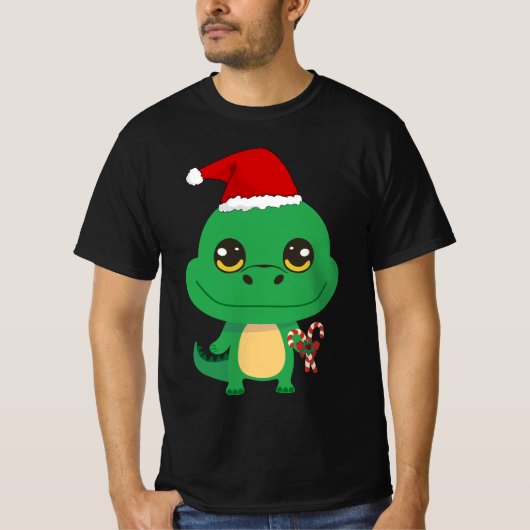 Niedliches Weihnachtskrokodil T-Shirt (Vorderseite)