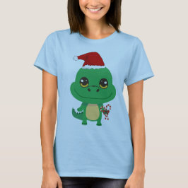 Niedliches Weihnachtskrokodil T-Shirt