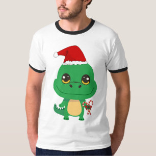 Niedliches Weihnachtskrokodil T-Shirt