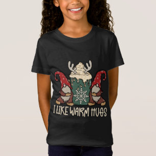 Niedliches Weihnachtskuchen mit heißem Kakao gefäl T-Shirt