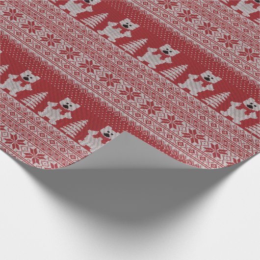 Niedliches Weihnachtskuhpapier Geschenkpapier (Ecke)