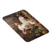 Niedliches Weihnachtslamm Rustikale Malerei Magnet (Rechte Seite)