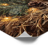 Niedliches Weihnachtslamm Rustikale Malerei Poster (Ecke)