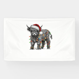 Niedliches Weihnachtslicht Hochland Rinder Funny C Banner