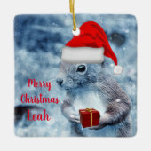 Niedliches Weihnachtslied Keramikornament (Vorderseite)