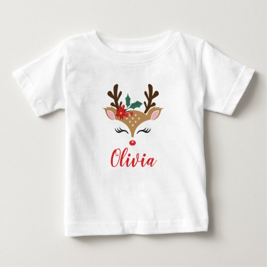 Niedliches Weihnachtsmädchen Baby T-shirt (Vorderseite)