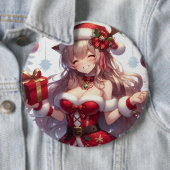 Niedliches Weihnachtsmädchen Button (Beispiel)
