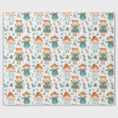 Niedliches Weihnachtsmädchen Geschenkpapier (Flach)