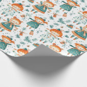 Niedliches Weihnachtsmädchen Geschenkpapier (Ecke)
