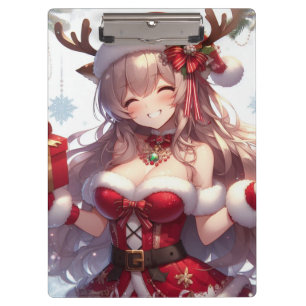 Niedliches Weihnachtsmädchen Klemmbrett