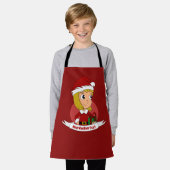Niedliches Weihnachtsmädchen mit Geschenk - Cartoo Schürze (Getragen)