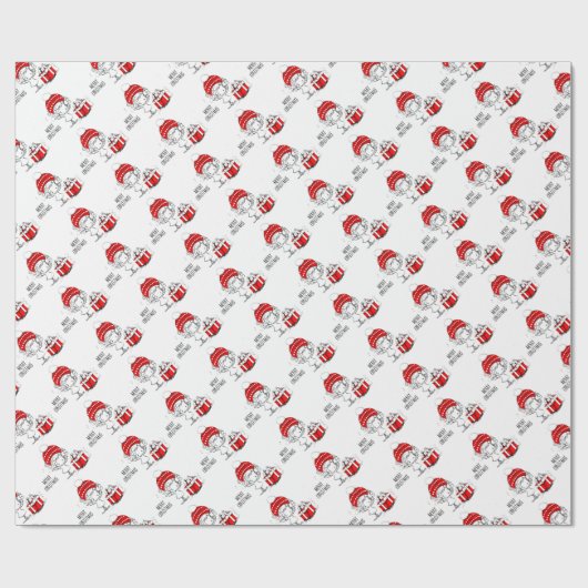 Niedliches Weihnachtsmädchen mit Geschenk Geschenkpapier (Flach)