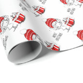 Niedliches Weihnachtsmädchen mit Geschenk Geschenkpapier (Rolleneckpunkt)