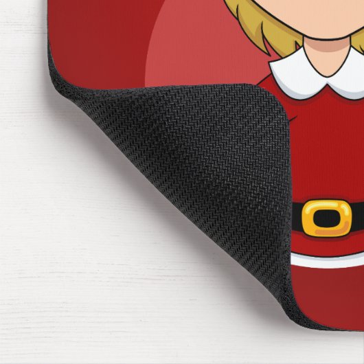 Niedliches Weihnachtsmädchen mit kurzem blondem Ha Mousepad (Ecke)