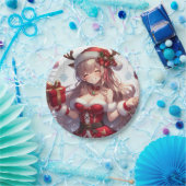 Niedliches Weihnachtsmädchen Pappteller (Party)