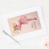 Niedliches Weihnachtsmädchen Rechteckiger Aufkleber (Umschlag)